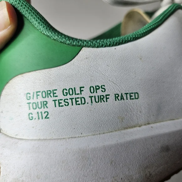 G/FORE G.112 Golf Shoe Snow Toast Kelly Green Spikeless White Men's 9 - Picture 7 of 11